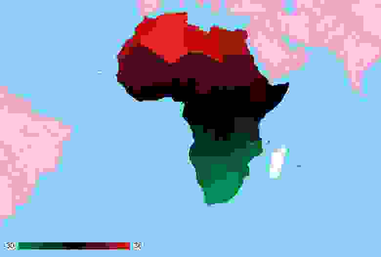 Google Charts – Africa with Colors of Pan-African Flag