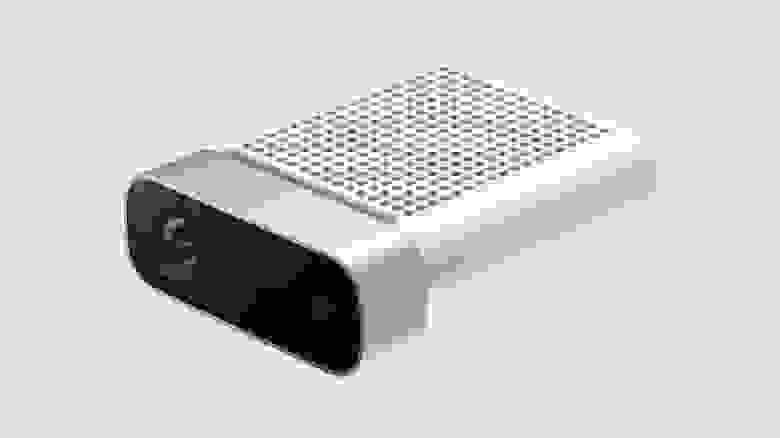 Front and side view of compact silver Azure Kinect DK device