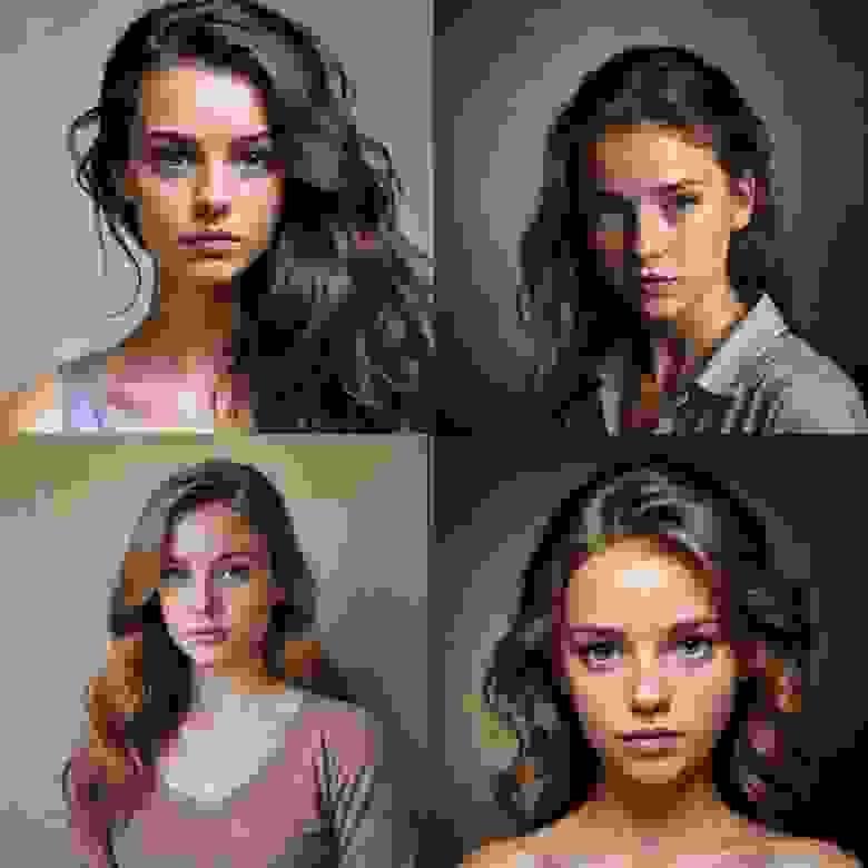 Традиционно лучше всего получаются портреты (a portrait of a girl on canvas)
