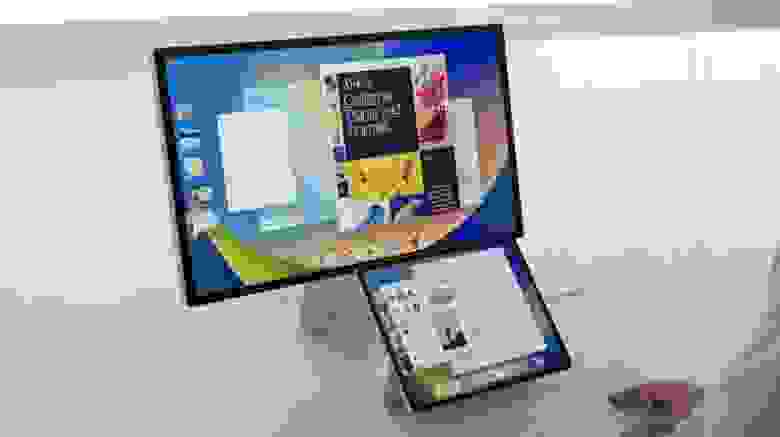 ipad с подключенным монитором