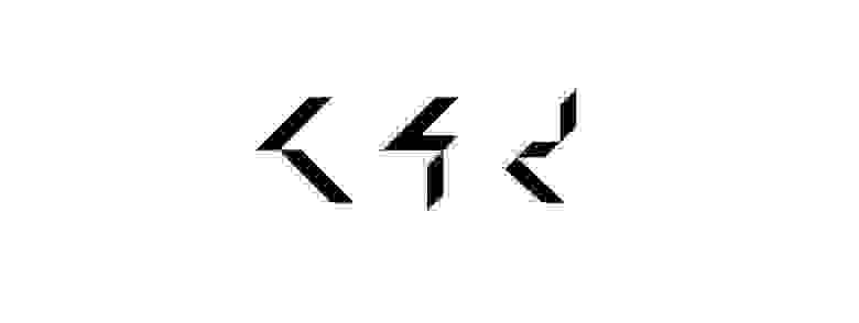 Первичные символы вида/падежа: отсуствие горизонтальной черты сверху или снизу, диагональная часть выше или ниже середины, диагональная часть меняет направление от середины символа