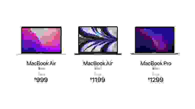 Цены на новые MacBook, старый Air на M1 остался