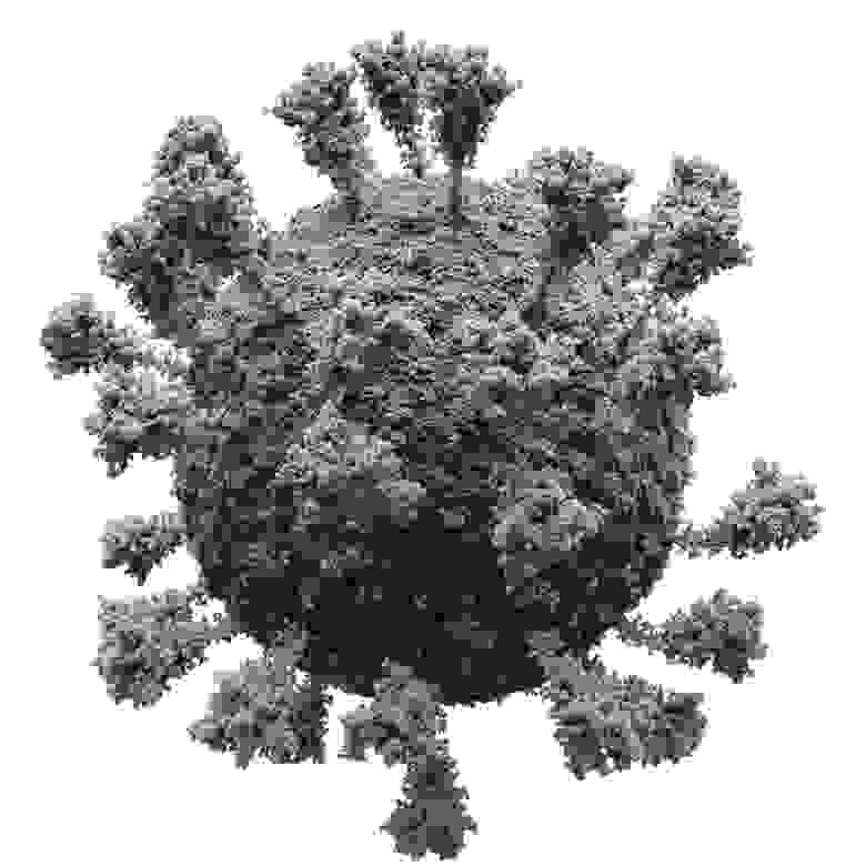 Атомарная 3D модель вируса SARS-CoV-2