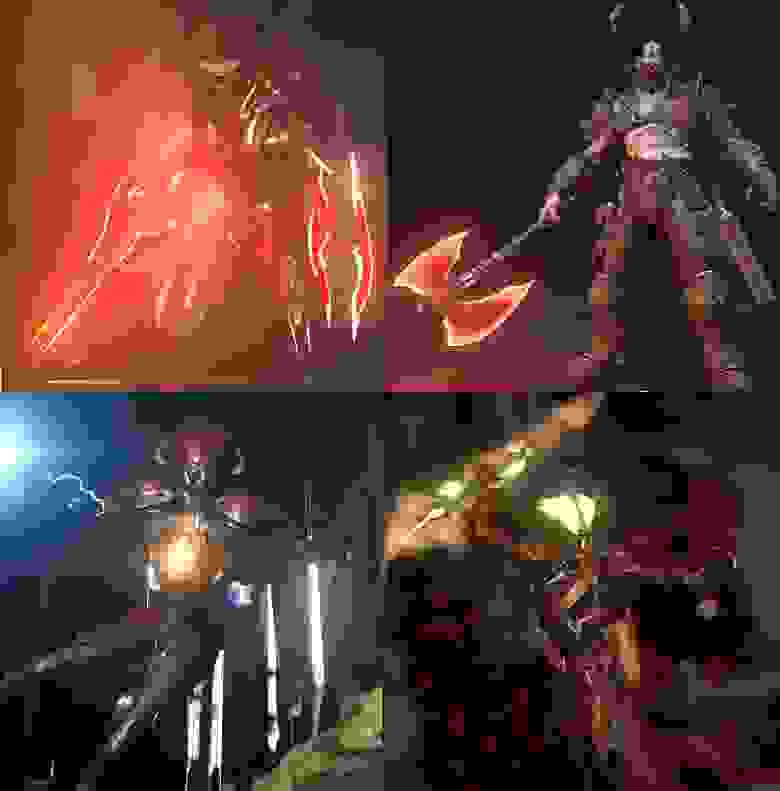 Слева — персонажи и оружие из Halo Infinite, справа — Doom Eternal