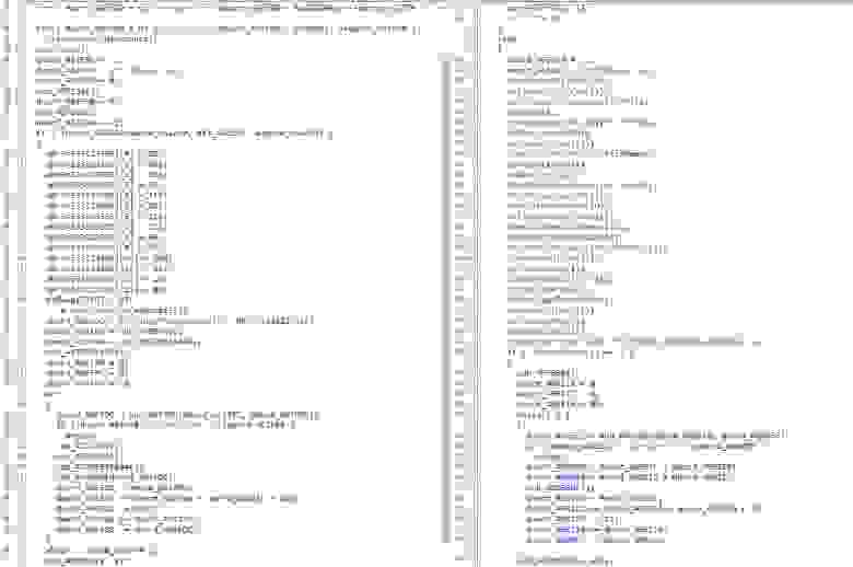 Сравнение кода в двух экземплярах разной структуры