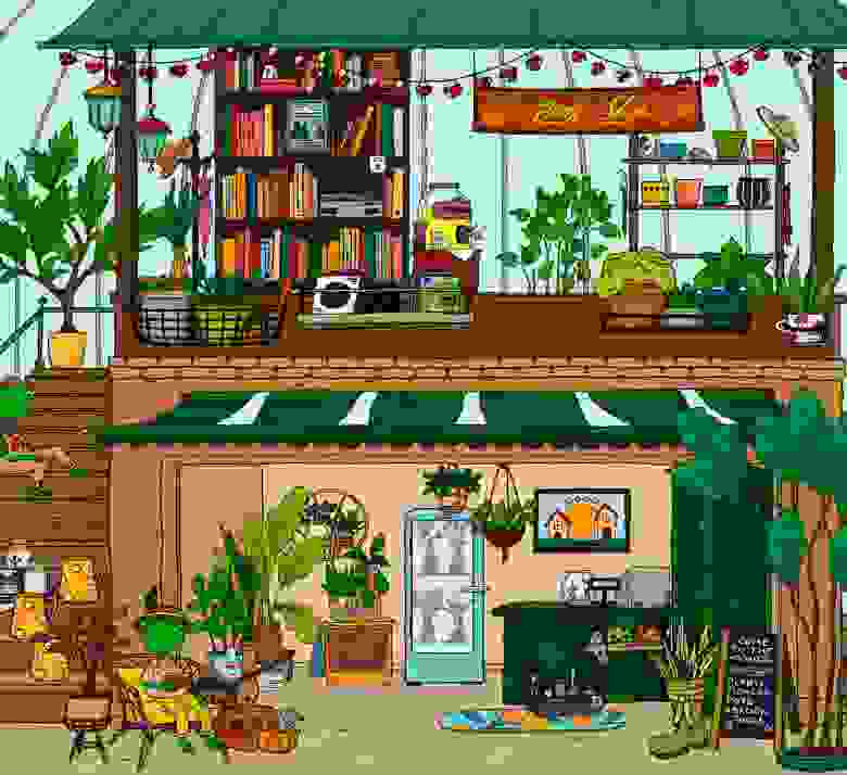 Цветочный магазин в игре Home Garden Lulu