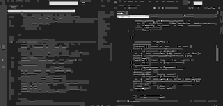 Скриншот интерфейса из жалобы пользователя. Подсветка синтаксиса в Visual Studio Code (слева) и в Visual Studio (справа)