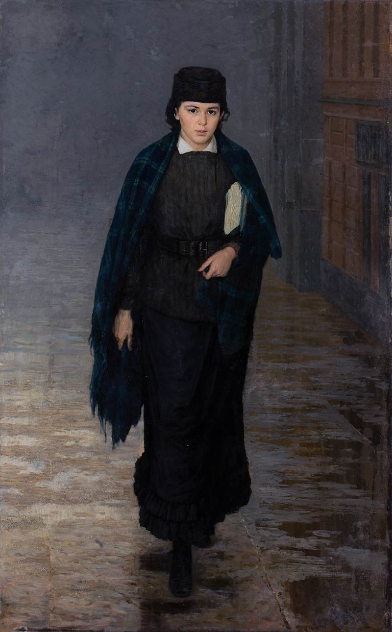 Курсистка. Картина работы Николая Ярошенко, 1883 год (из коллекции Калужского музея изобразительных искусств).