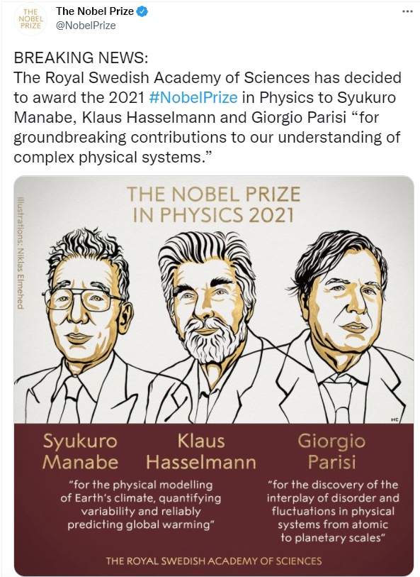 Из твиттера Нобелевского комитета