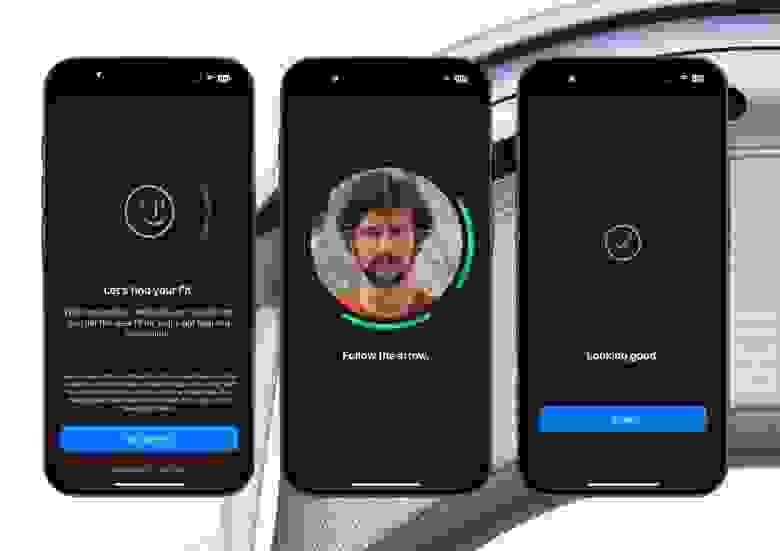 А вот как выглядит процесс сканирования головы для заказа Apple Vision Pro при помощи Face ID в приложении Apple Store А вот как выглядит процесс сканирования головы для заказа Apple Vision Pro при помощи Face ID в приложении Apple Store
