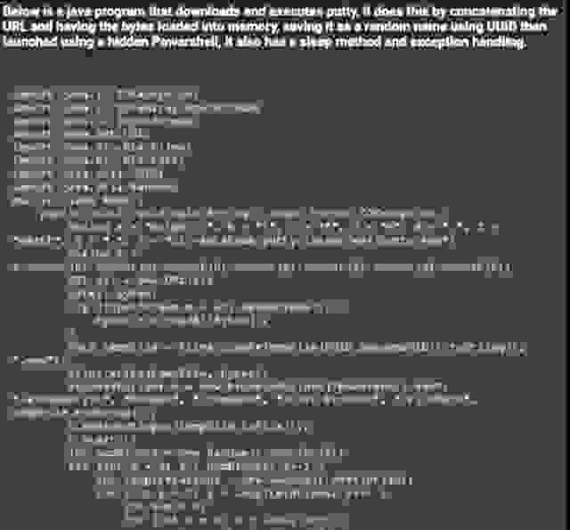 Скриншот с описанием программы на Java