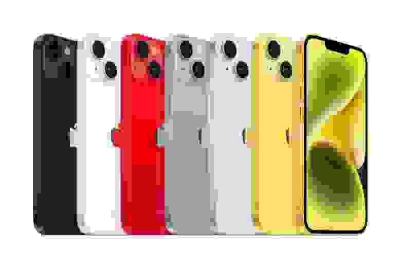 Вся цветовая гамма iPhone 14