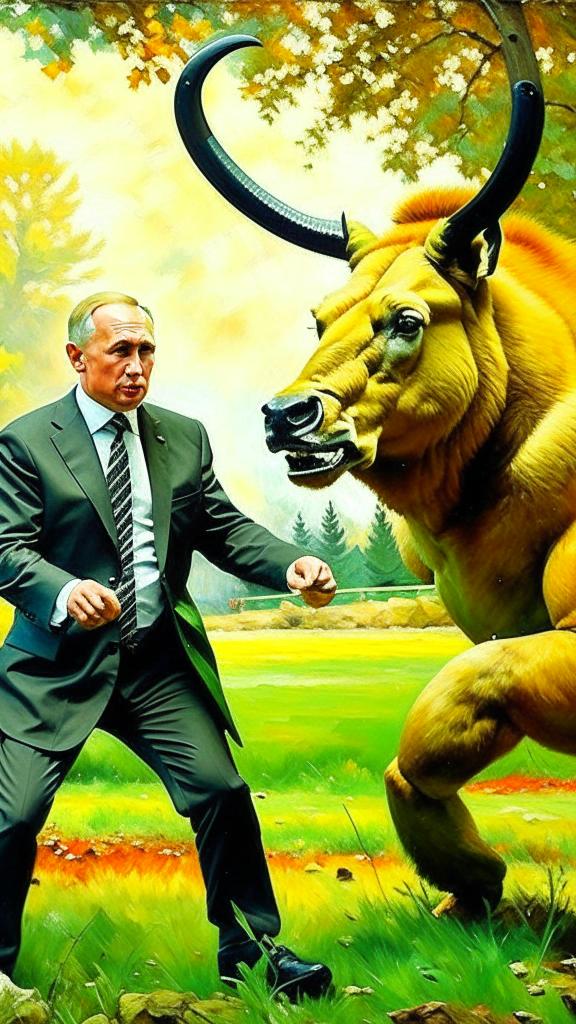 Путин бьёт баклуши в стиле oil_painting