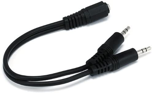 Monoprice 6inch 3.5mm Stereo Jack/Two 3.5mm Stereo Plug Cable