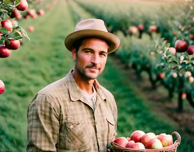 Фермер с яблоками от Deep Dream