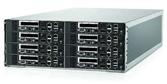 HP ProLiant SL6500 chassis with eight ProLiant SL390s G7 single-unit modules