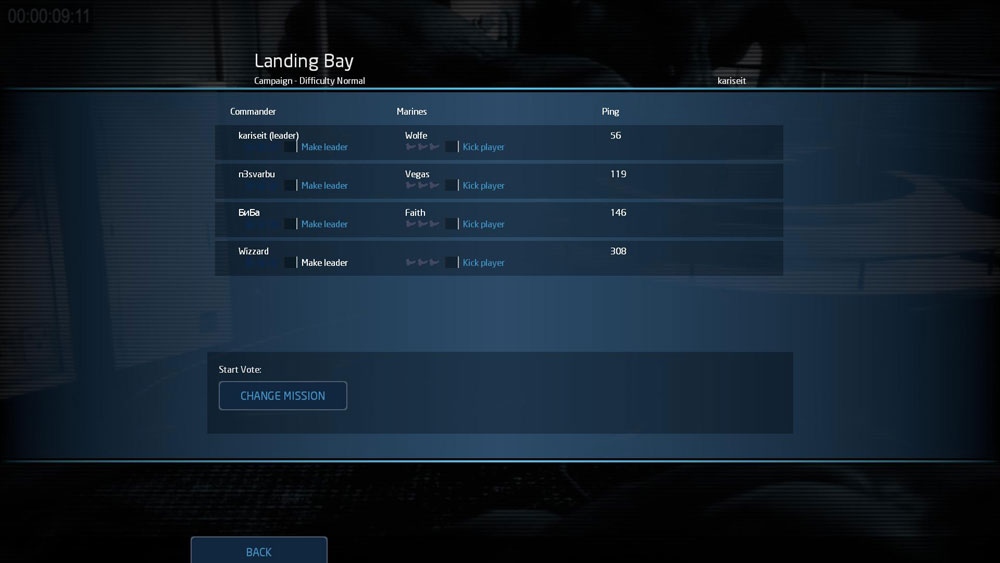 game user menu