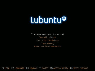 Lubuntu boot menu