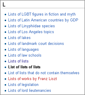 Википедия / Список списков списков