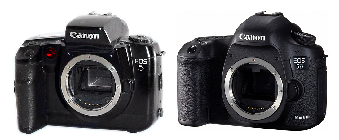 Comparison of two cameras Canon EOS 5 and Canon EOS 5D mark III