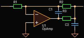 'Circuit Calculator', 'In-The-Loop' 2-nd order low-pass filter