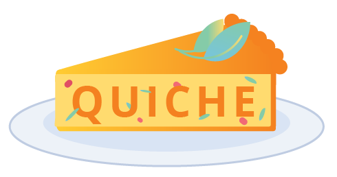 logo quiche in the form of a cake