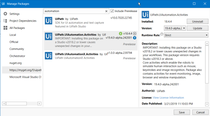 UiPath PackageManager