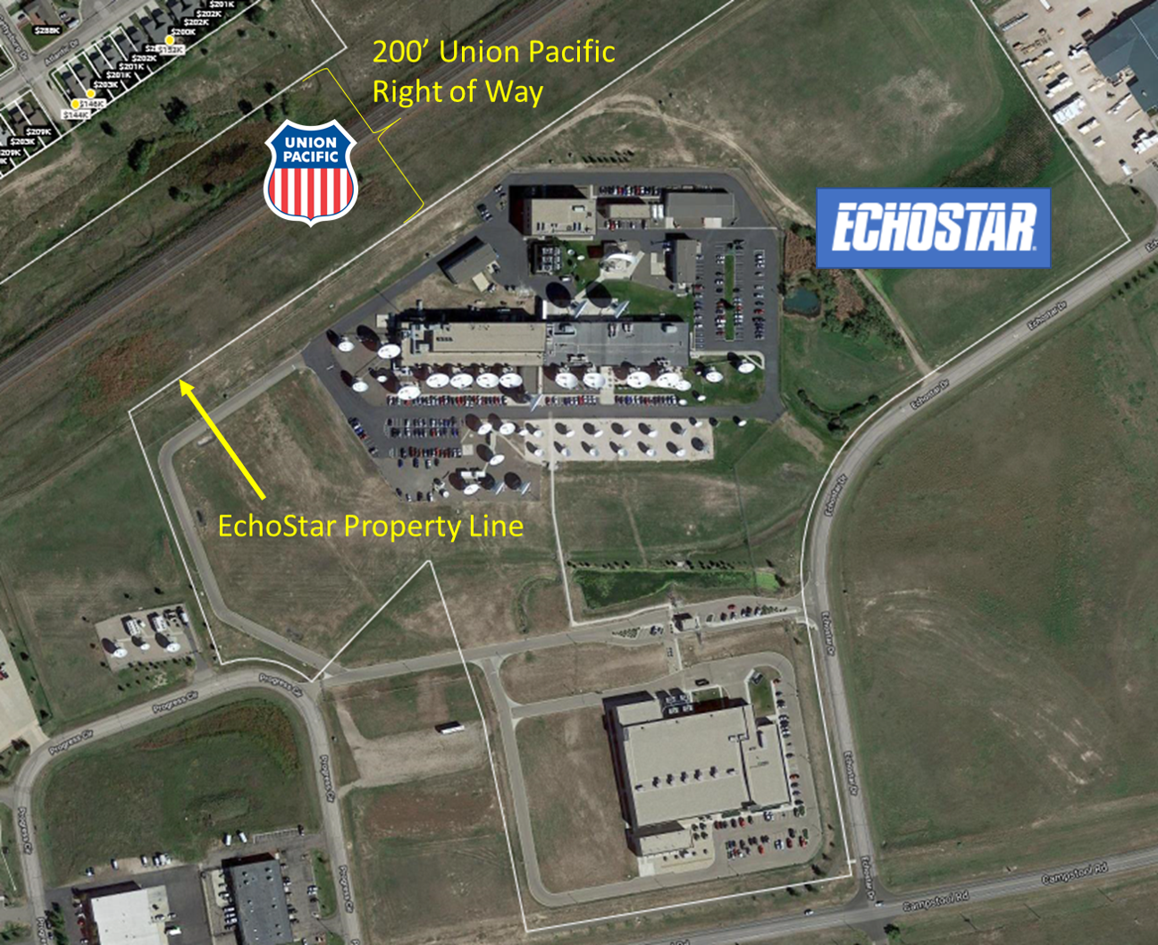 ownership borders of EchoStar and Union Pacific