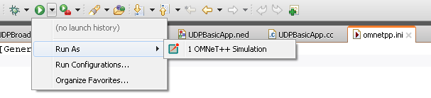 Run simulation from toolbar