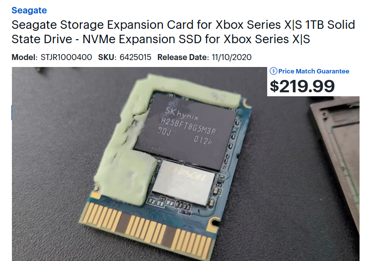 Внутренности проприетарной карты расширения накопителя Xbox Series X:флэш-память SK Hynix / Хабр