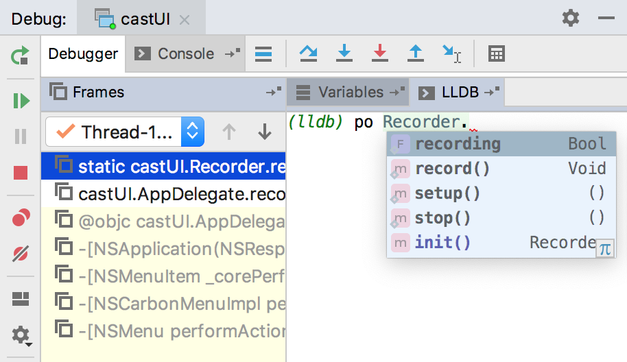 Autocompletion in the LLDB console