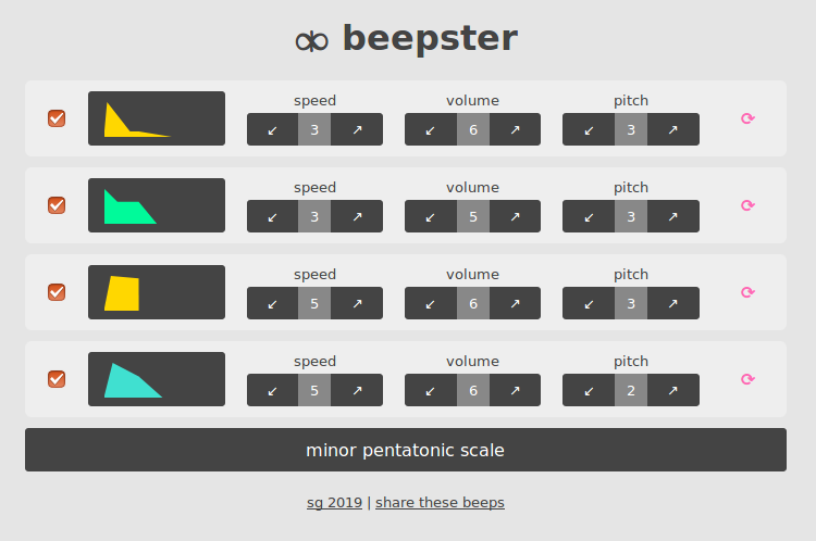 Minimalistic Beepster interface
