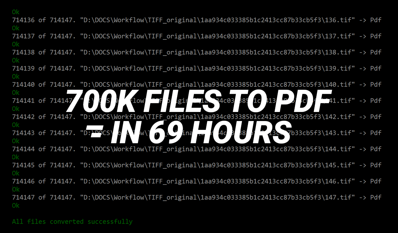 Как мы сконвертировали 700K файлов в PDF за 69 часов в один прогон