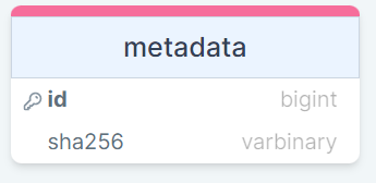 Определение таблицы dbo.metadata