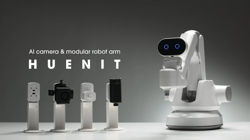 Модульный робот-манипулятор HUENIT все в одном, 3D принтер, лазерный гравер, вакуумный захват, AI камера