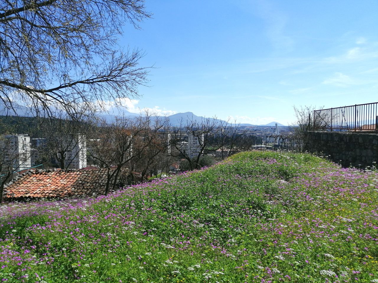 Мало Брдо, вид на Загорич и древнеримский город Доклею (холм слева)