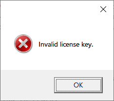 Invalid license key