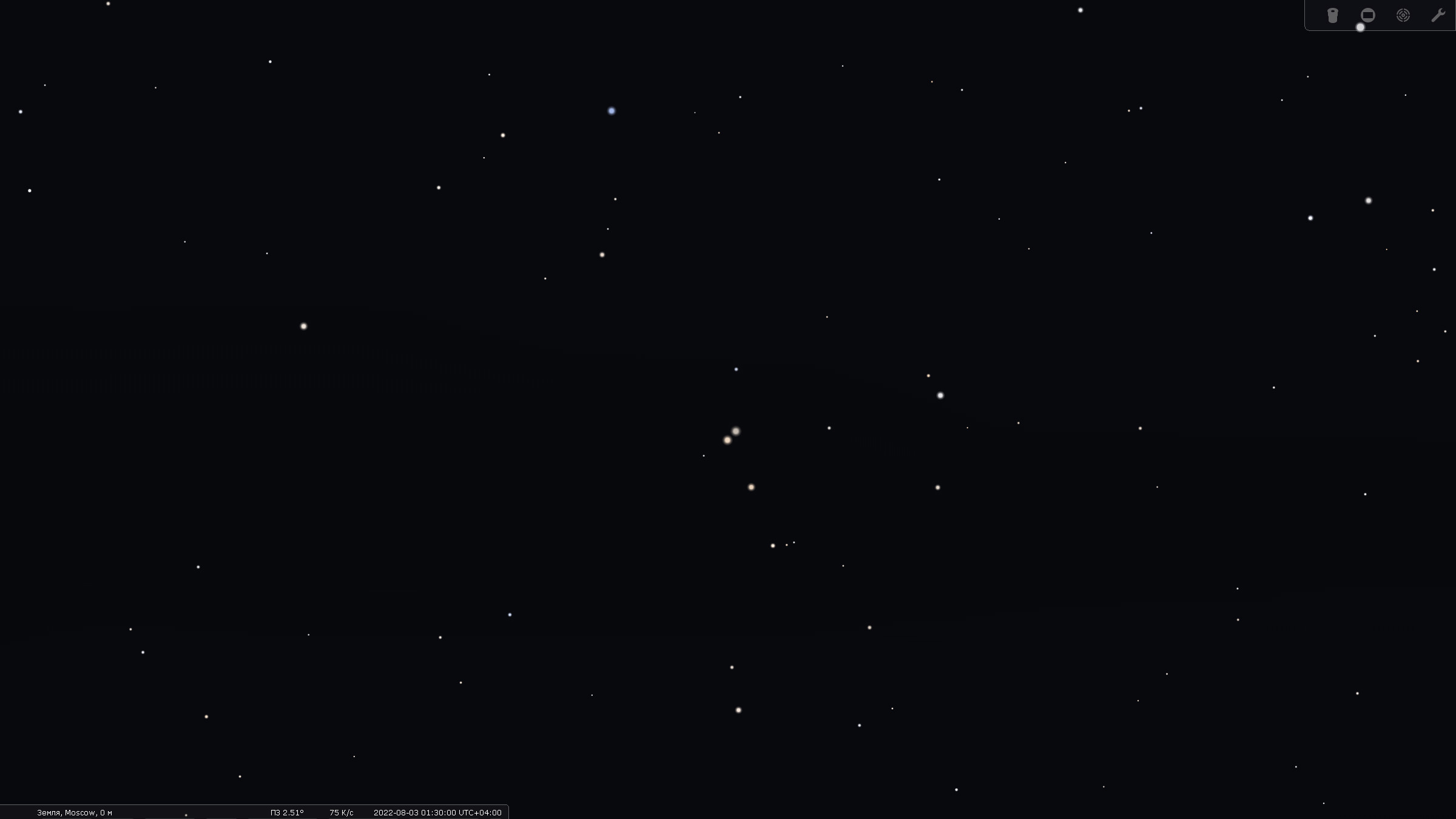 Ночь с 2 на 3 августа 2022. Сближение астероида Веста со звездой 61 Водолея